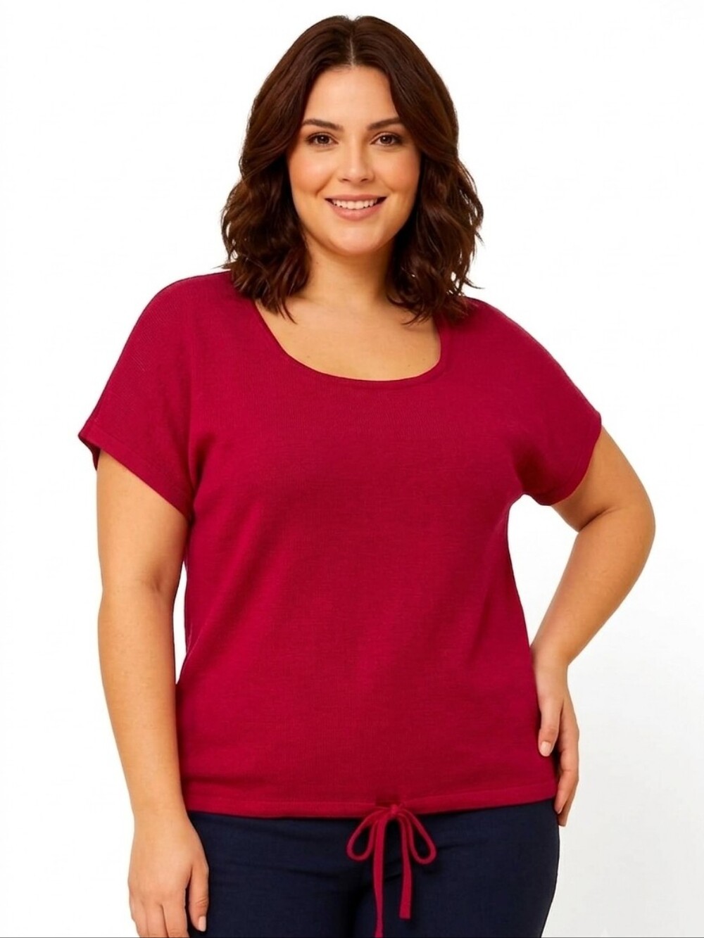 CJ Banks Plus Size Short Sleeve Textured Top